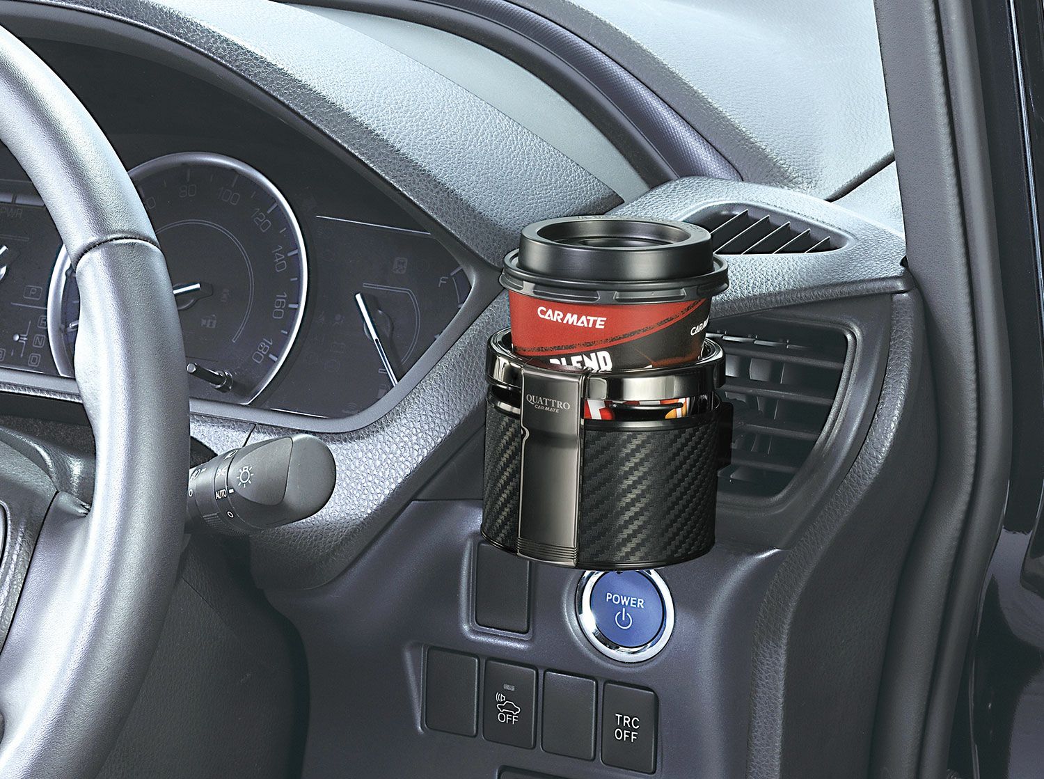 DZ265 ドリンクホルダー クワトロ カーボン調 ブラックメッキ