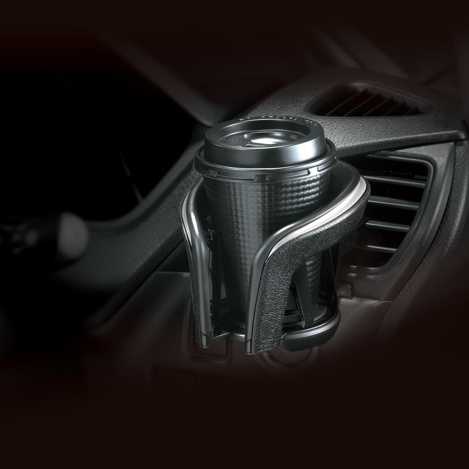 DZ372 カップホルダー クワトロ X レザー調 シルバー | カーメイト