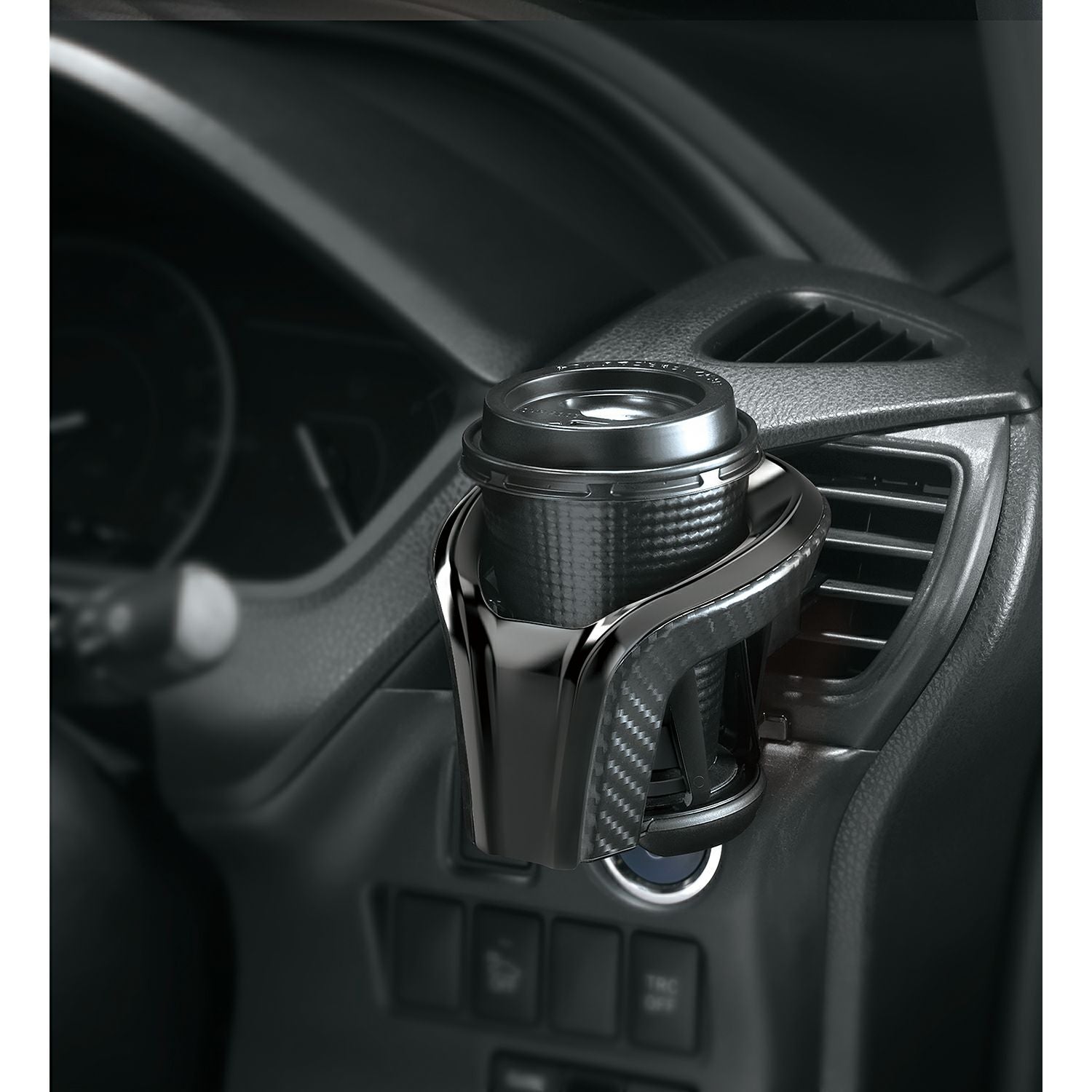 DZ522 カップホルダー クワトロ カーボン調 BLACK EDITION