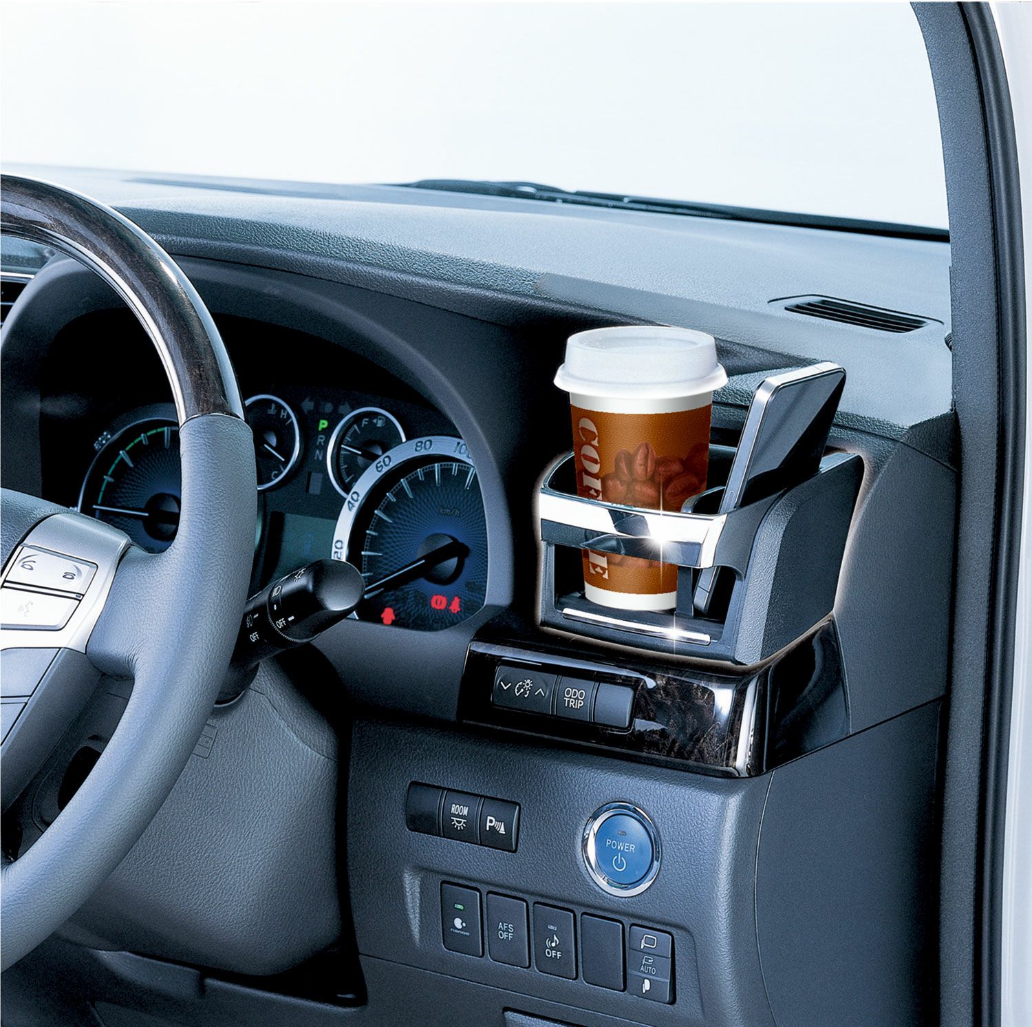 NZ518 ドリンクホルダー アルファード 20系 用 メッキ | カーメイト