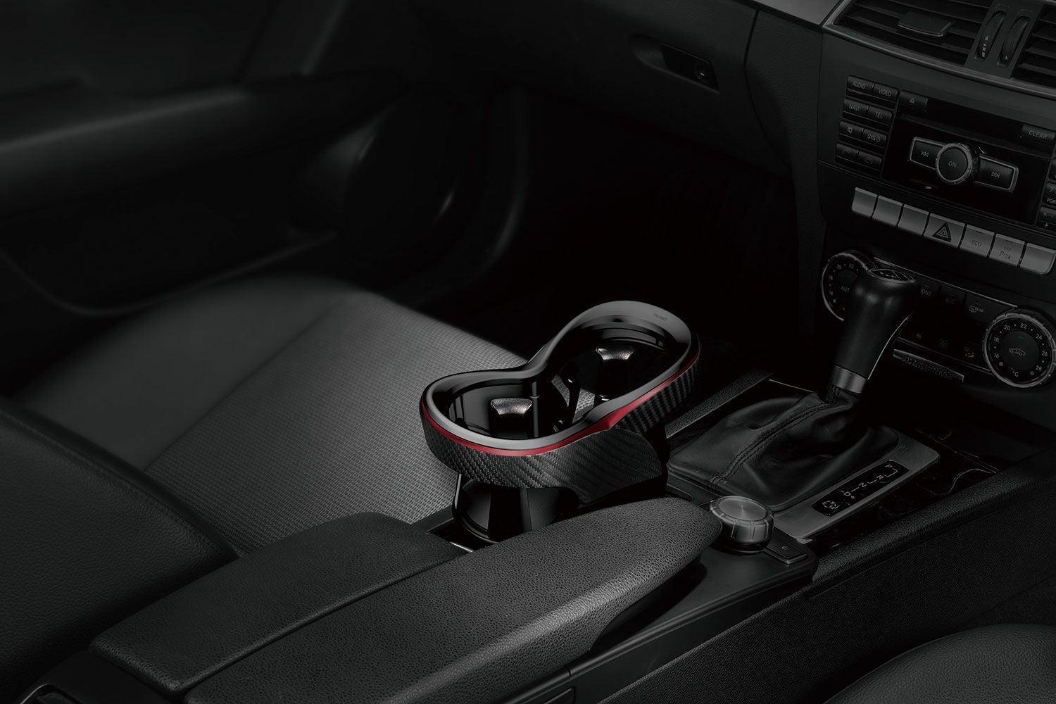 DZ413 ツインカップホルダー クワトロ Xカーボン調 メタリックレッド