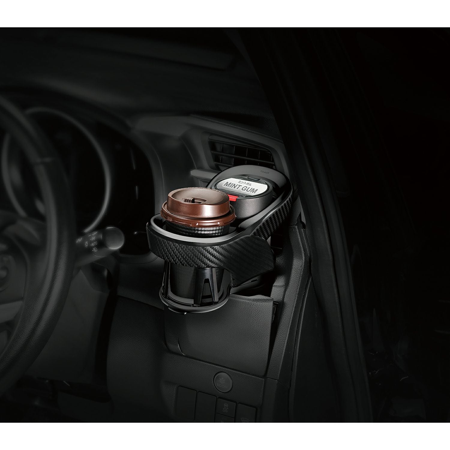 DZ523 ツインカップホルダー クワトロ Xカーボン調 BLACK EDITION