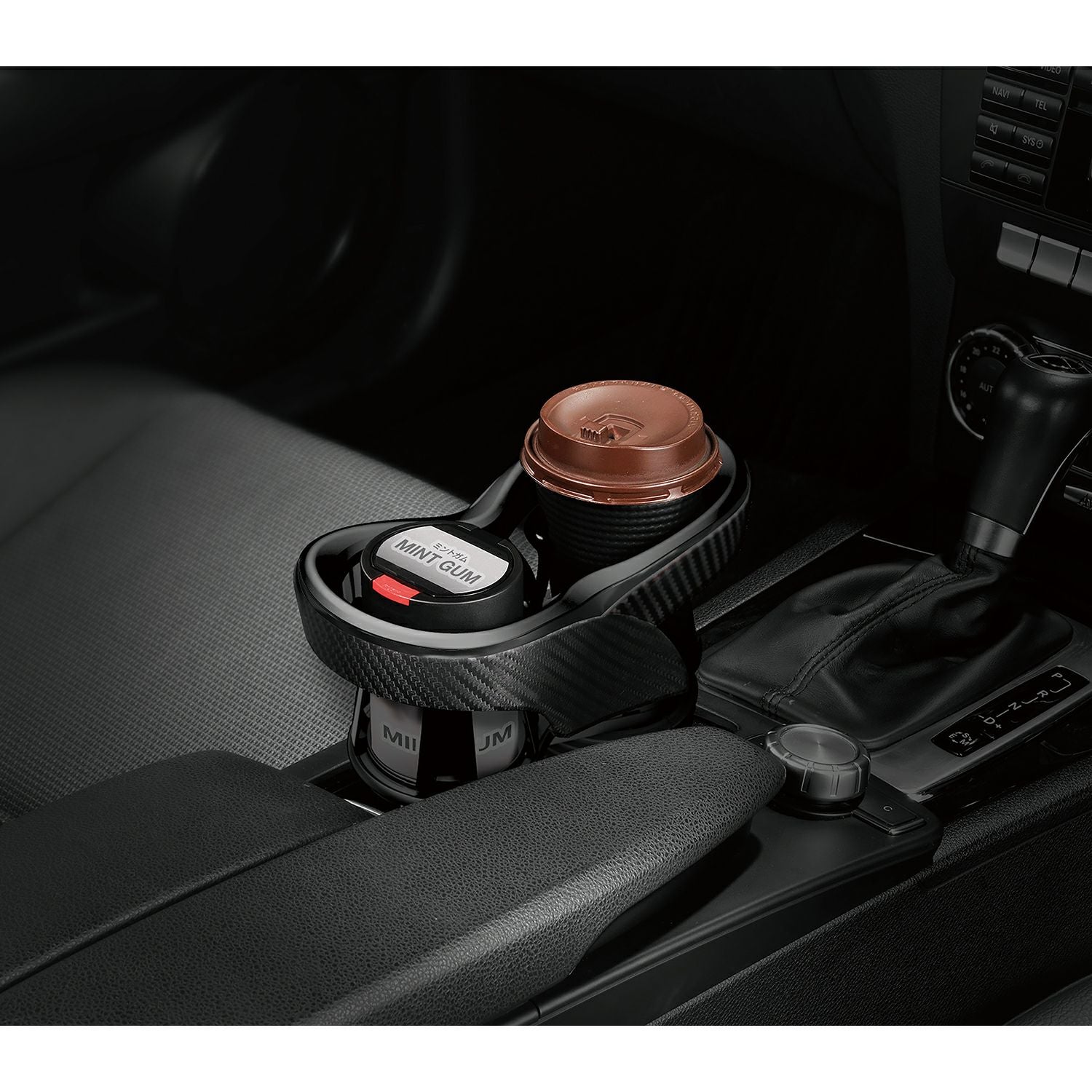 DZ523 ツインカップホルダー クワトロ Xカーボン調 BLACK EDITION