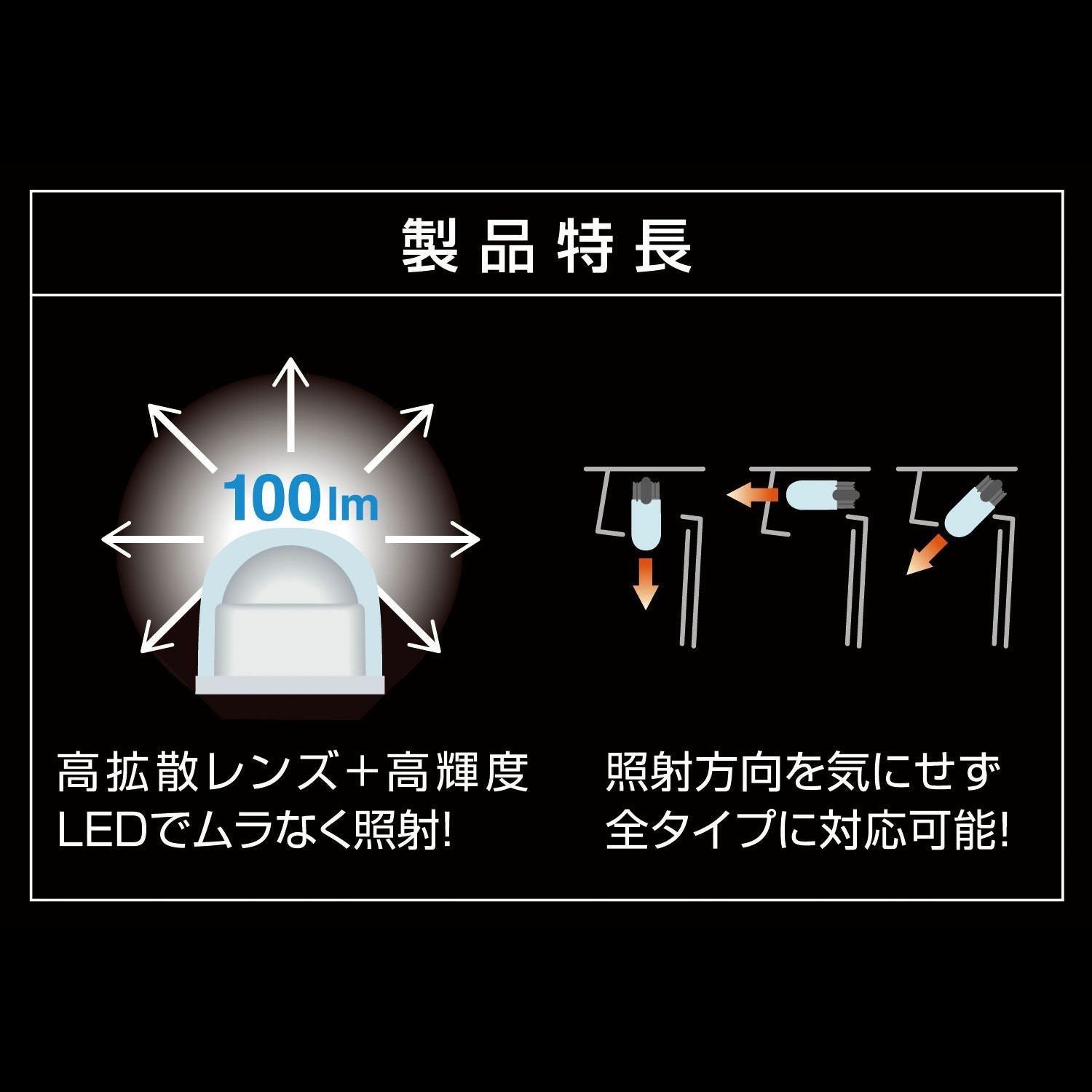 BW152 GIGA LEDライセンスバルブ R100T 5000K 100LM 全方向照射 1コ