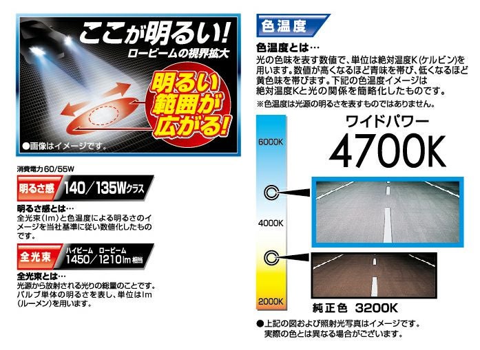 BD52 ワイドパワー 4700K H4 60/55W | カーメイト 公式オンライン