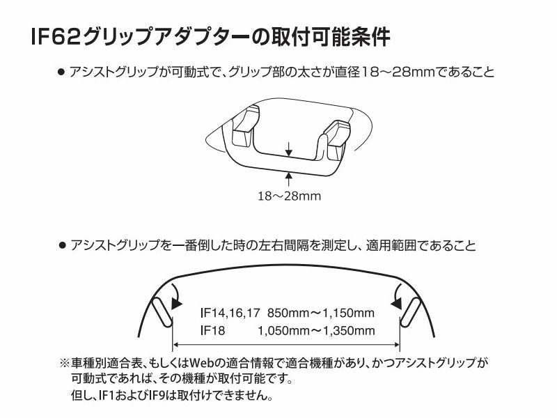 グアソン！！！　カーメイト　IF17　+　IF62 IF62 グリップアダプター | カーメイト 公式オンラインストア本店