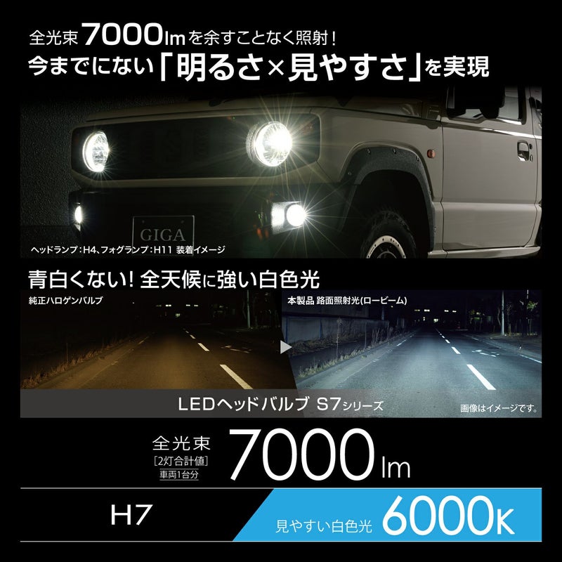 BW554 GIGA LEDヘッドバルブS7 6000K H7 7000lm | カーメイト 公式 