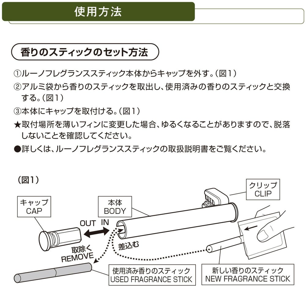 カーメイト H1391 ルーノ フレグランススティック リフィル ボタニカル アップル&ジャスミン luno carmate