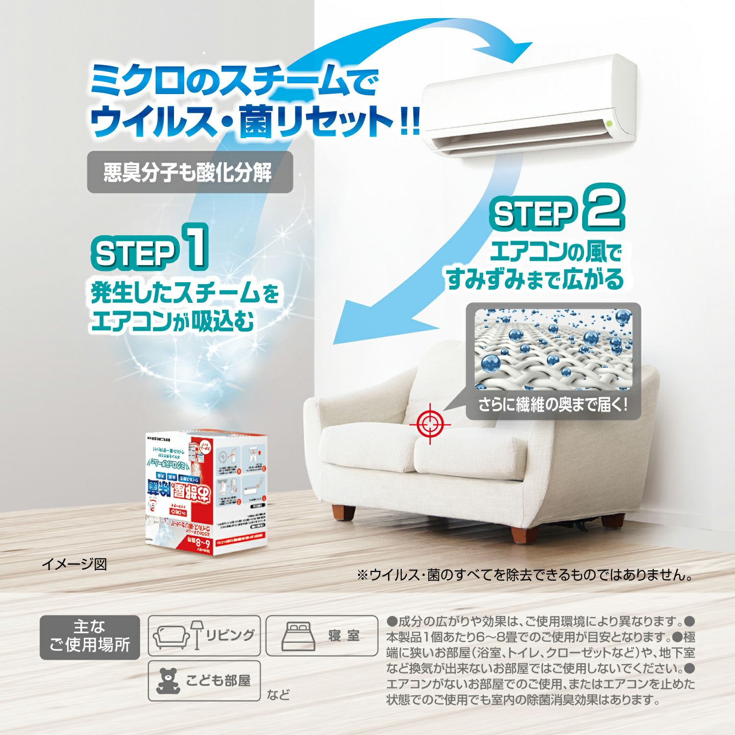 DSD33 ドクターデオ お部屋の除菌 スチームタイプ 6～8畳用