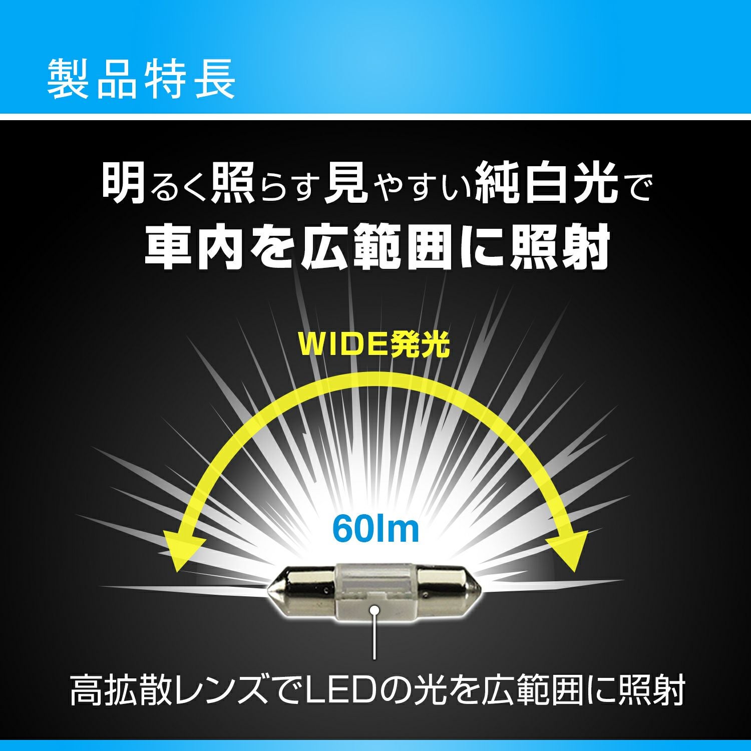 BW32 LEDルームランプ E60L 6500K 60lm | カーメイト 公式オンライン
