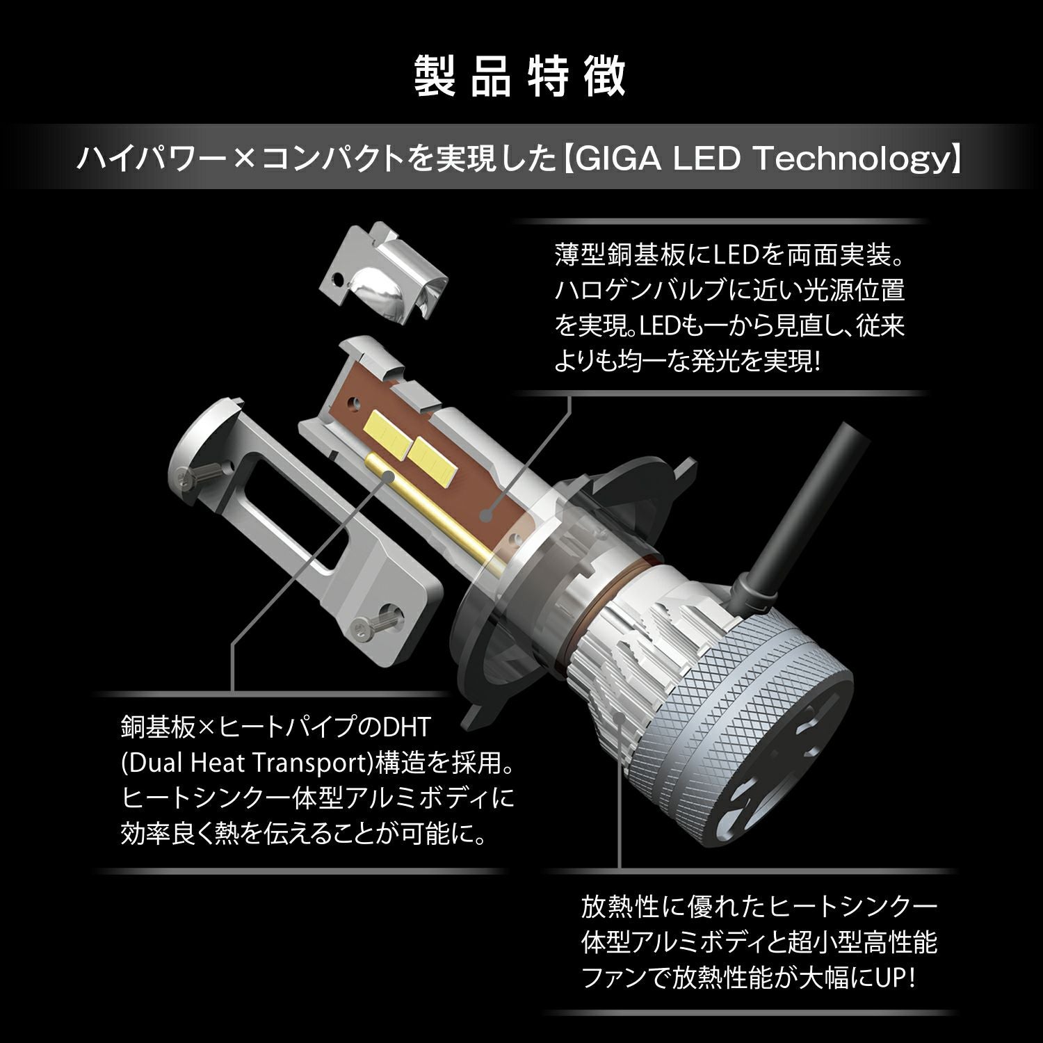 お得な2個セット【LEDオマケ付き】極太5000K H4U 高効率ハロゲンバルブ　ライト　電球　 BW555 GIGA LEDヘッドバルブ S7 H4 5000K | カーメイト 公式オンライン