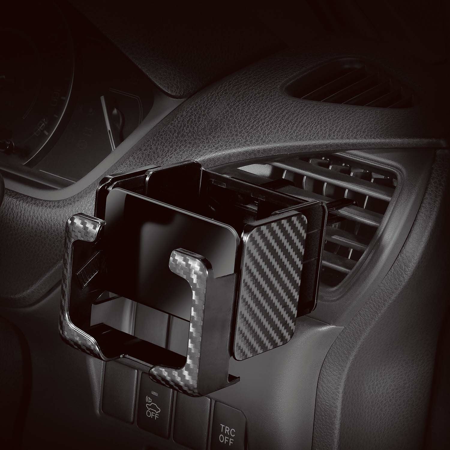 DZ547 ドリンクホルダー スマホタッチ2 カーボン調 BLACK EDITION