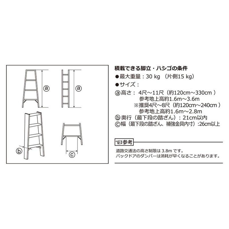 BU600 脚立／ハシゴ リアキャリア ハイエース専用 | カーメイト 公式 