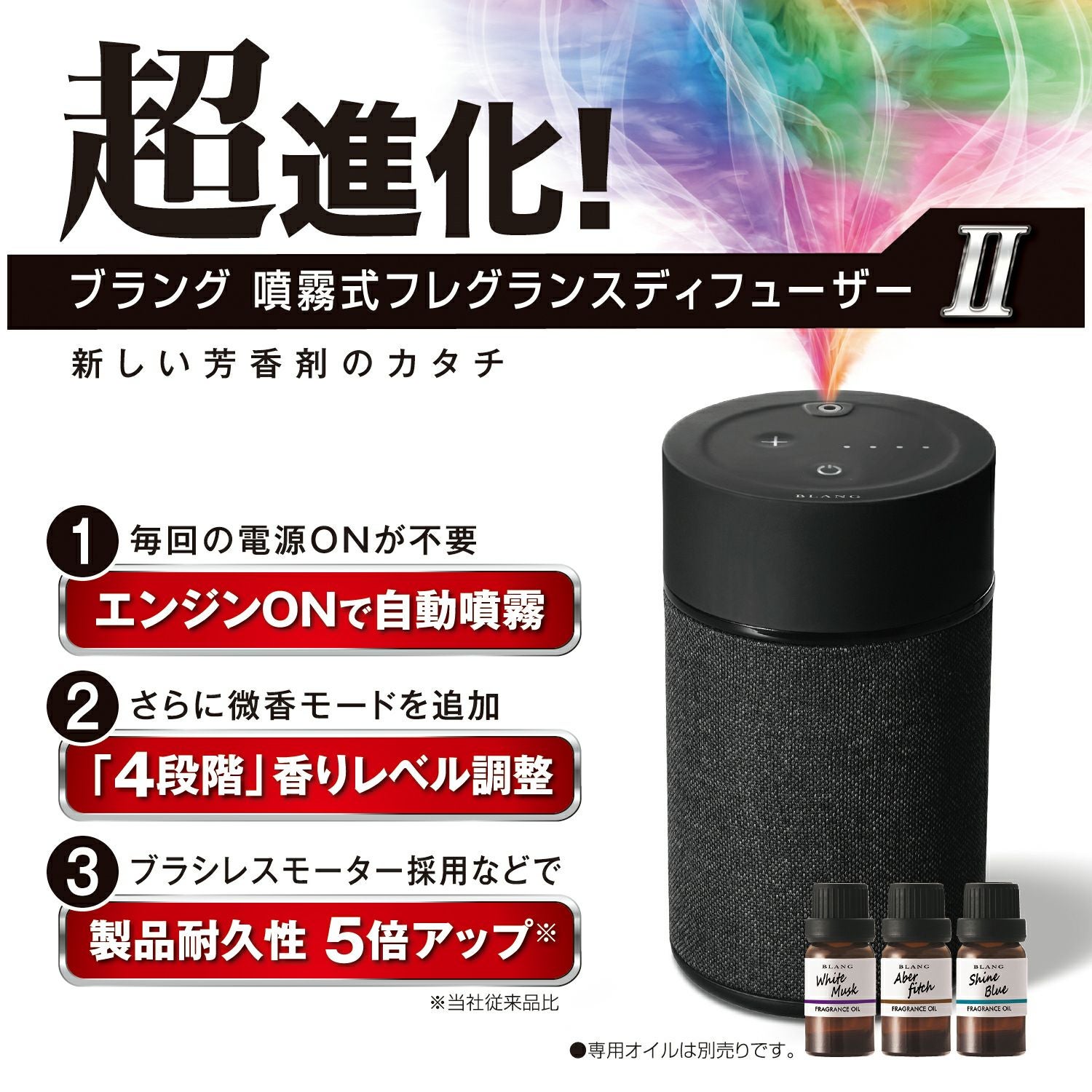 カーメイト(CARMATE) 車用 芳香剤 ディフューザー 車載 噴霧式 フレグランス ブラング 噴霧式フレグランスディフューザー L10002 L10004 ブラング 噴霧式フレグランスディフューザー2 ブラック