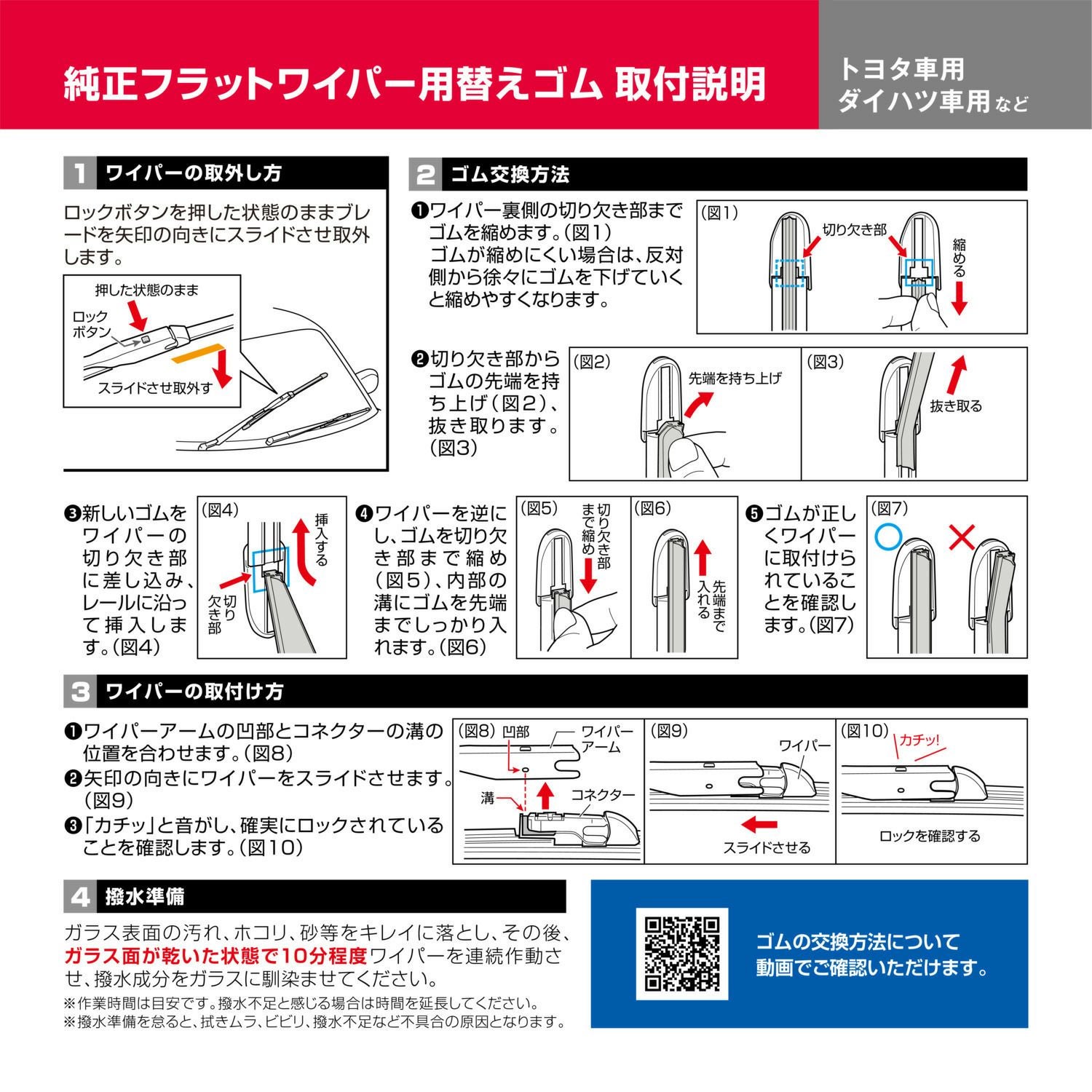FTR6535E 純正フラットワイパー用撥水替えゴム車種別セット(シエンタ