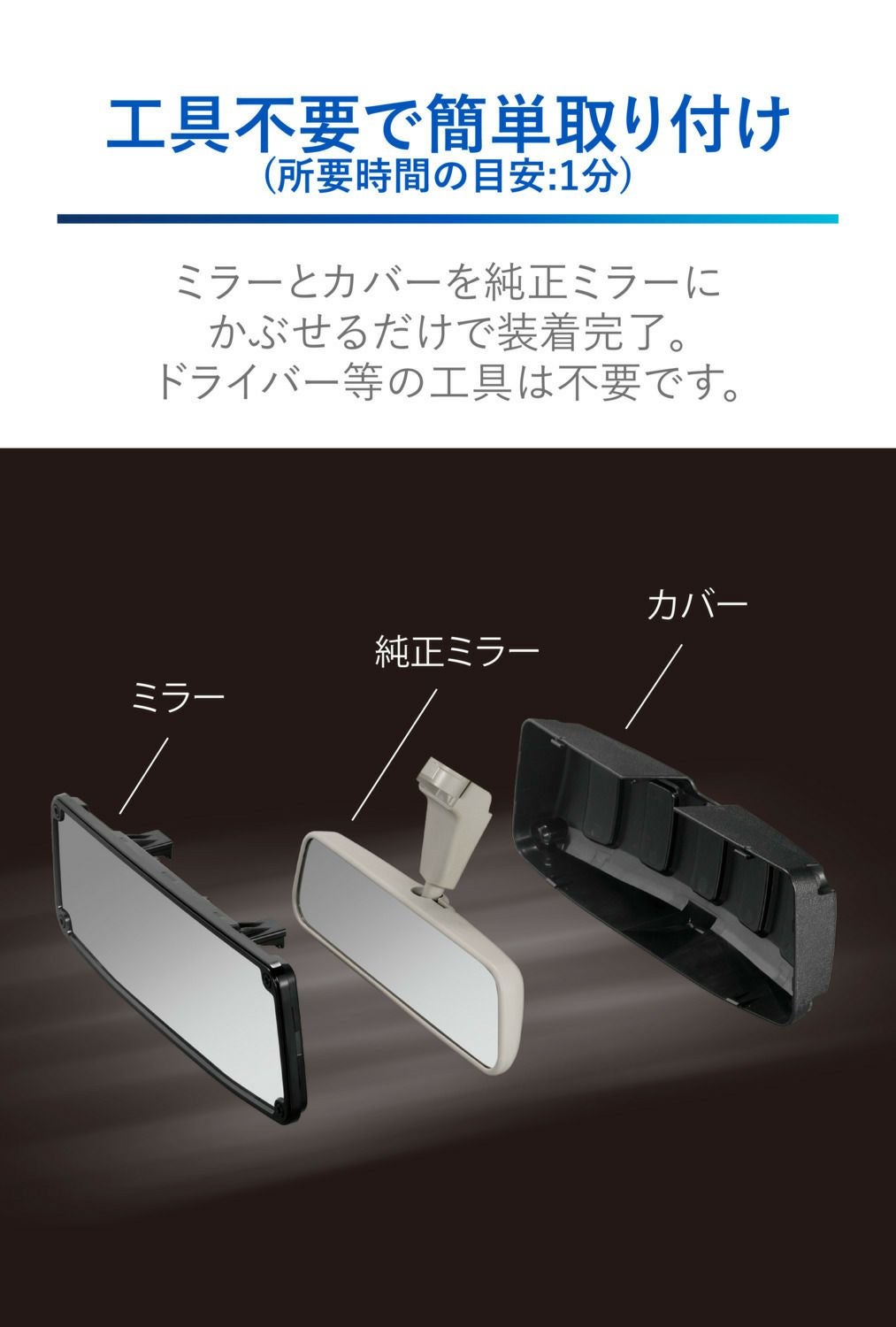シ*ラ様 【新品未使用】ジムニー　ガラスリッド NZ820 ジムニー専用 リヤビューミラー＆カバー 3000SR 高反射