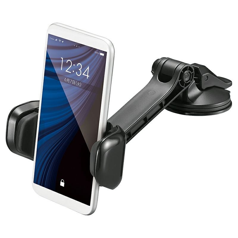 SA33 スマホルダー 吸盤SS ロングアーム クイック ブラック