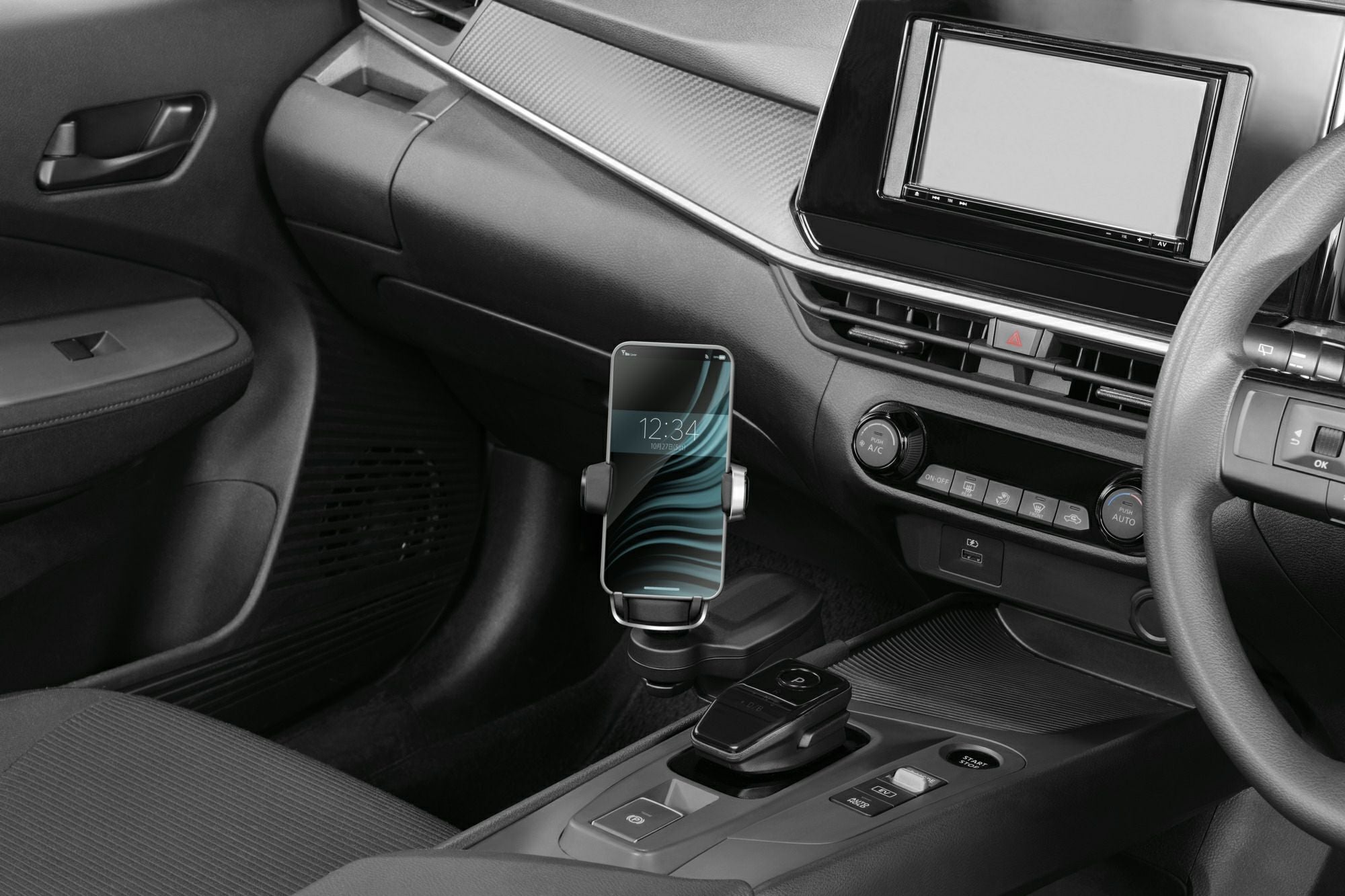 NZ850 ノート専用スマホホルダー コンソール取り付け シルバー