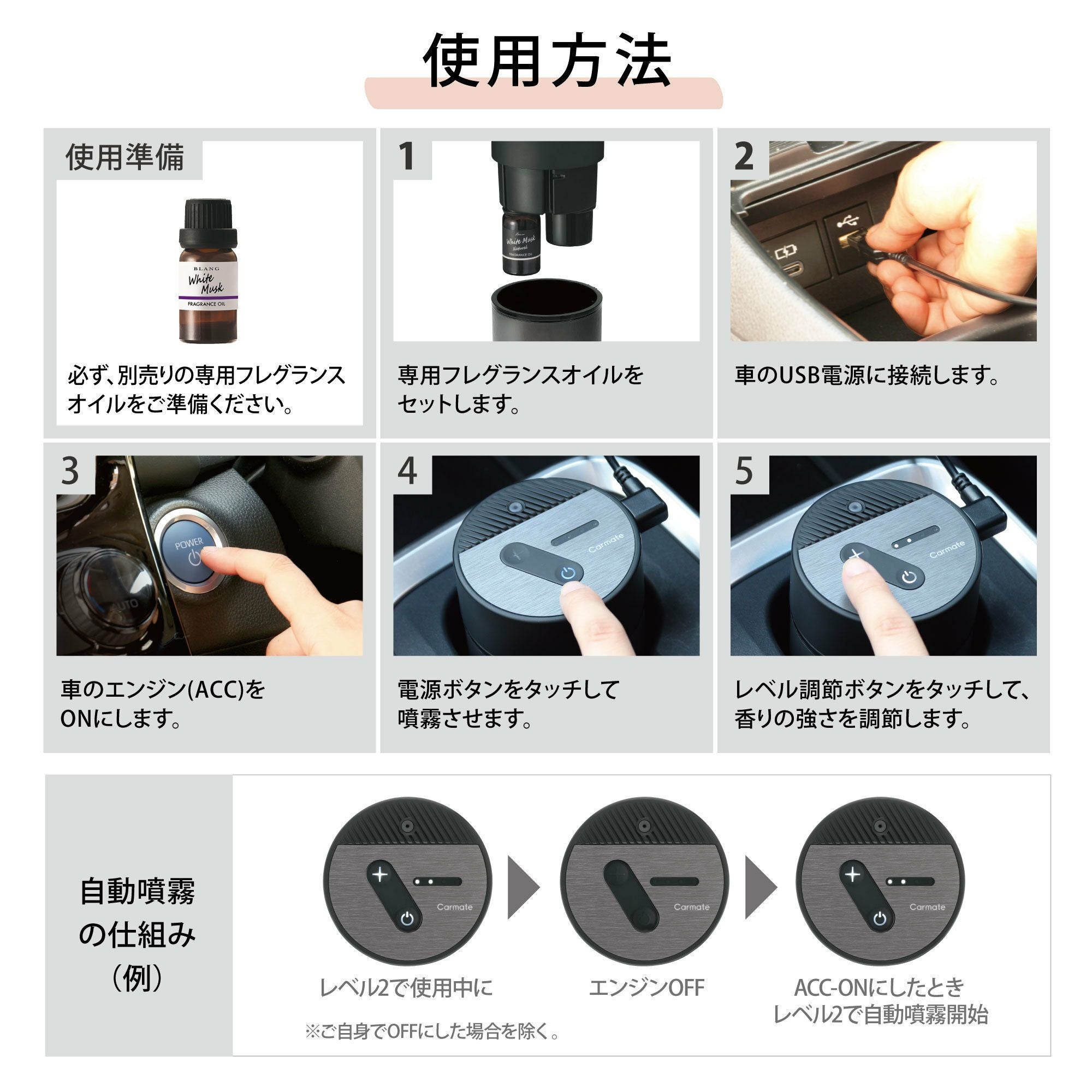 カー用品まとめ売り　フレグランスディフューザー　オイル　LED t10 フォグなど L10023 ブラング 噴霧式ディフューザー専用フレグランスオイル