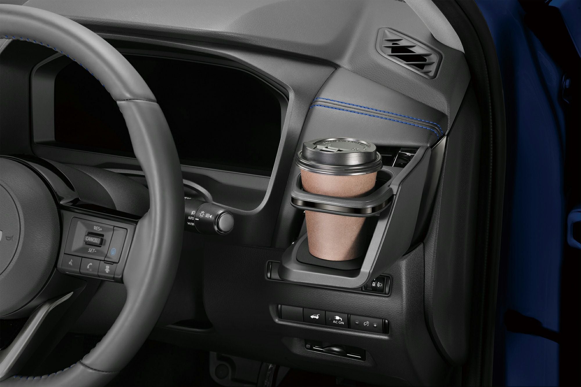 NZ856 エクストレイル専用ドリンクホルダー 運転席用 ダーククロム調