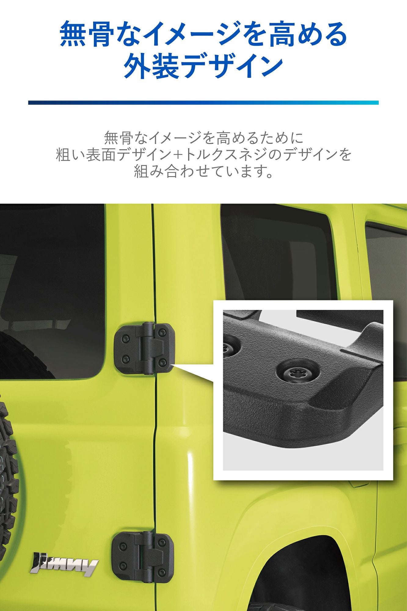 NZ873 ジムニー専用 ドレスアップパーツ バックドアヒンジカバー