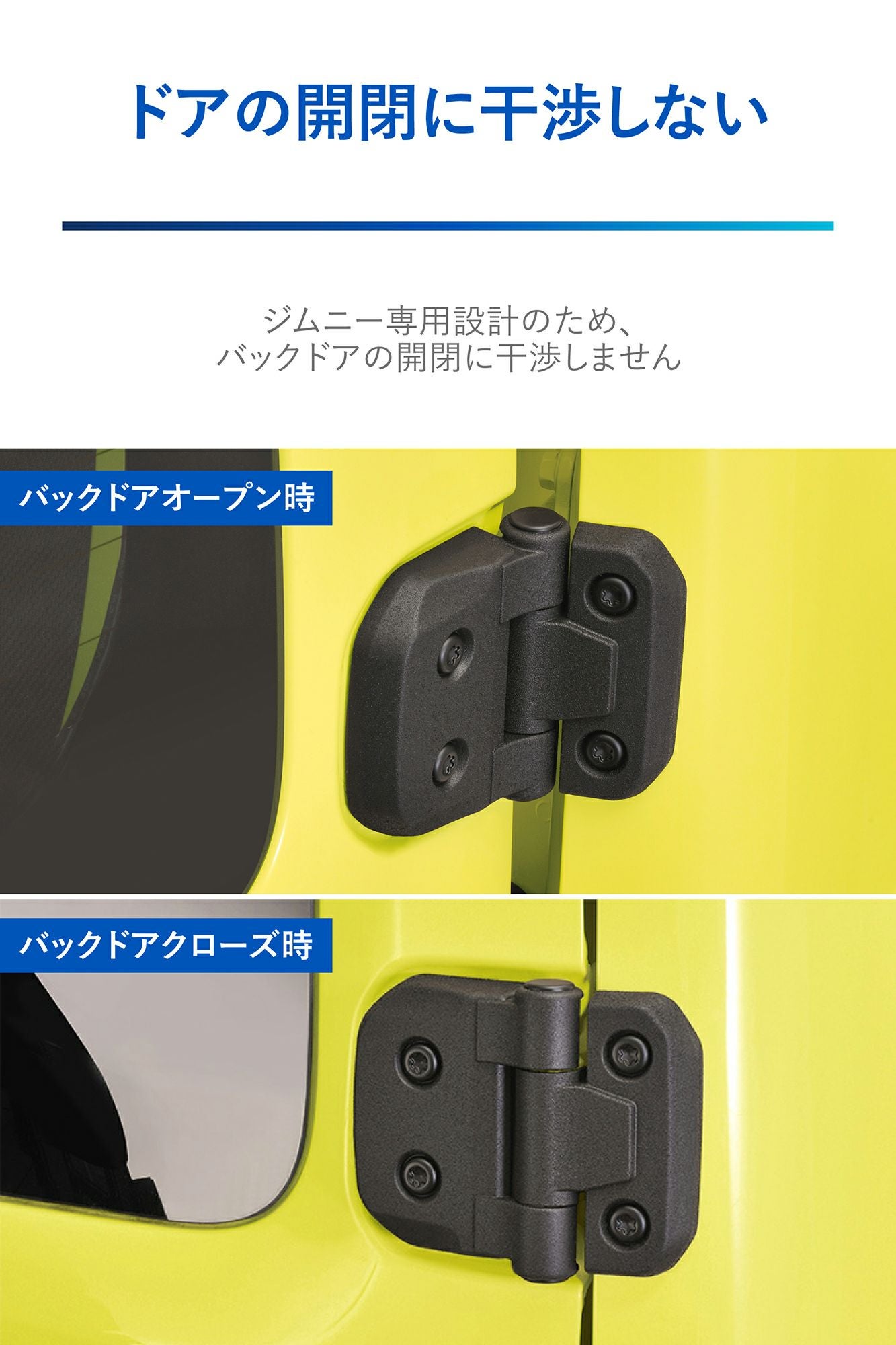 NZ873 ジムニー専用 ドレスアップパーツ バックドアヒンジカバー NZ873 ジムニー専用 ドレスアップパーツ バックドアヒンジカバー