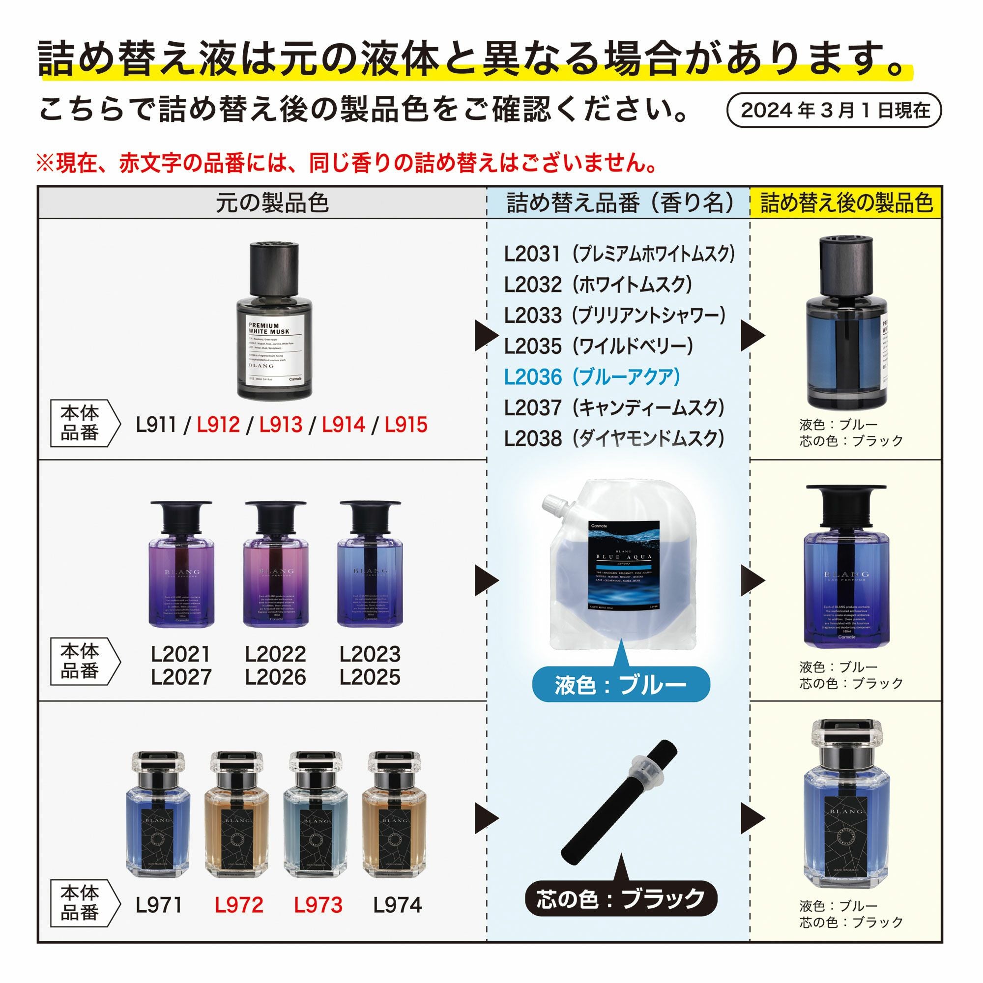 L2036 ブラング リキッド 詰め替え160ml ブルーアクア | カーメイト