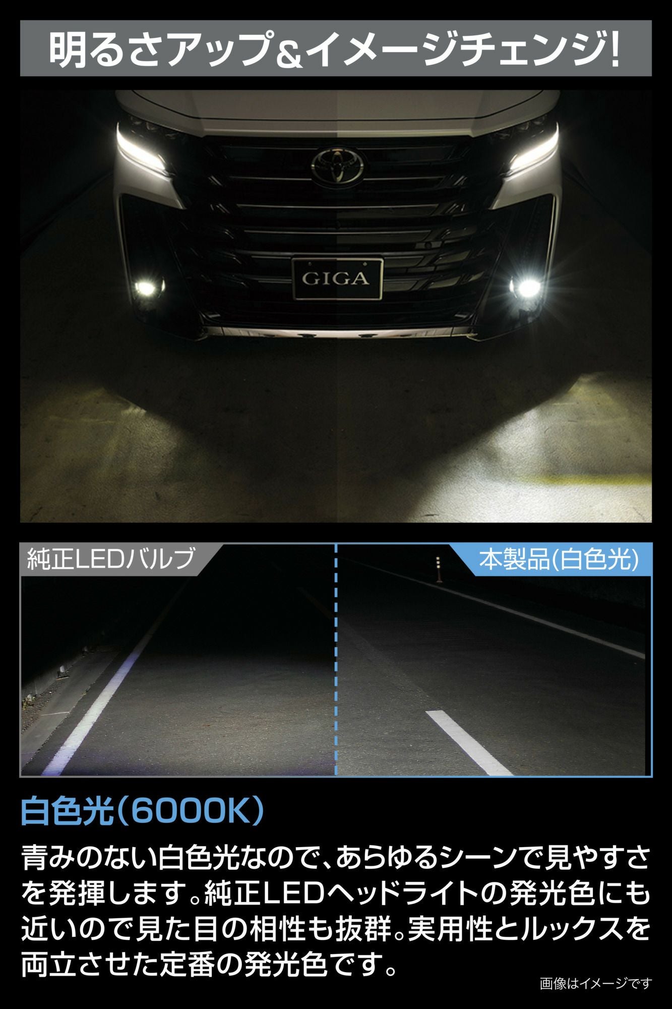 BW584 GIGA LEDフォグバルブ S3500GSD デュアルカラー6000K/3000K