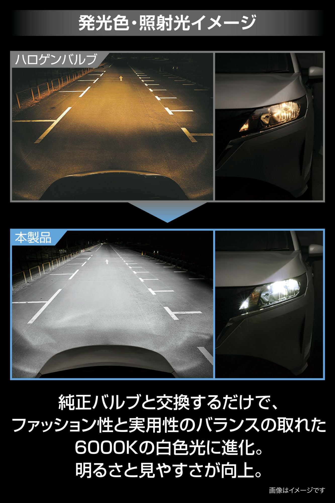 BW592 GIGA LEDヘッド＆フォグバルブS8 6000K H8/H9/H11/H16/HB3/HB4