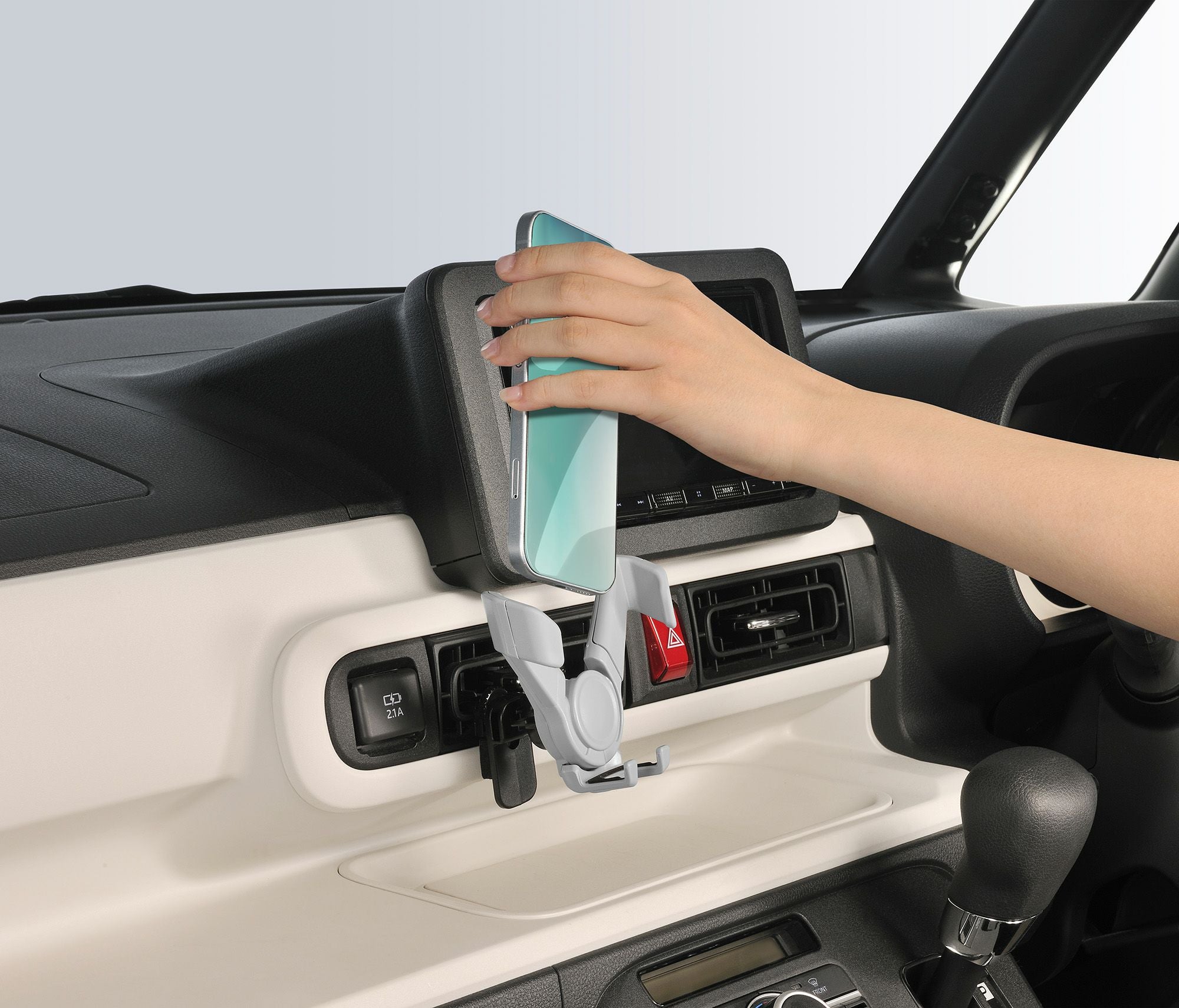 SA41 スマホルダー ウィングキャッチ エアコン取り付け アッシュグレー