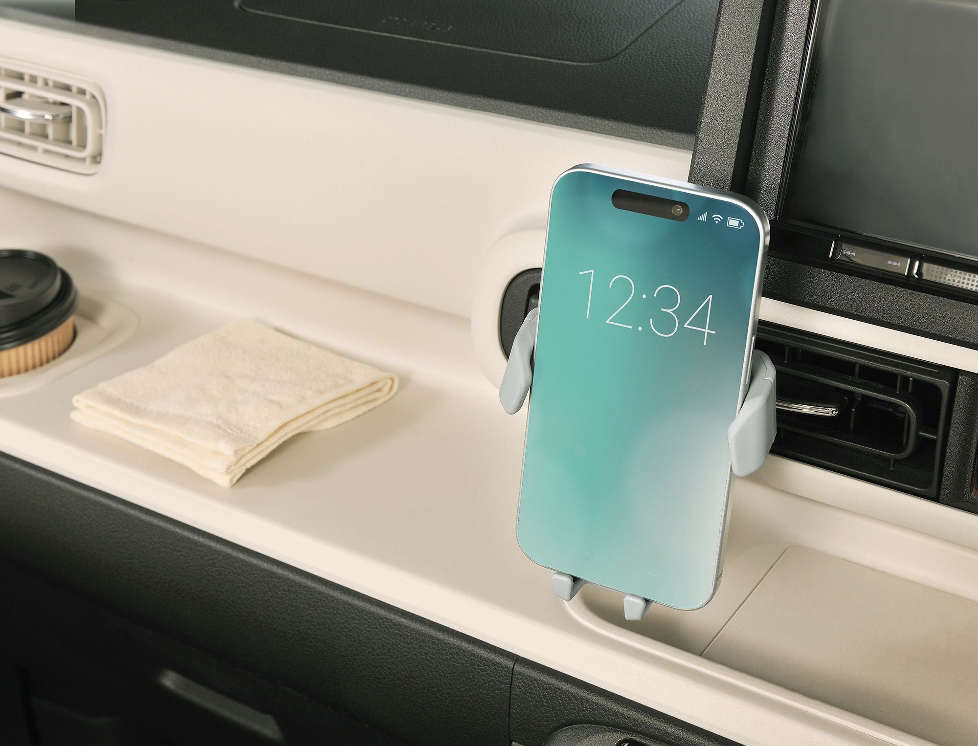 SA41 スマホルダー ウィングキャッチ エアコン取り付け アッシュグレー