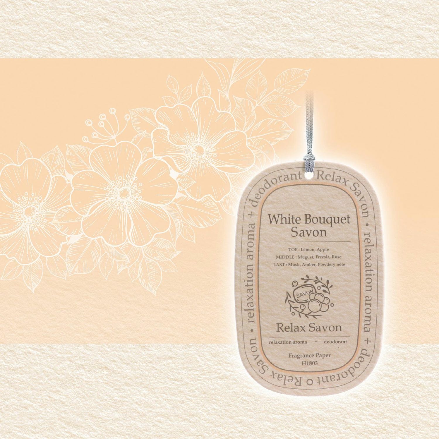 H1803 リラックスサボン ハンギング ホワイトブーケサボン