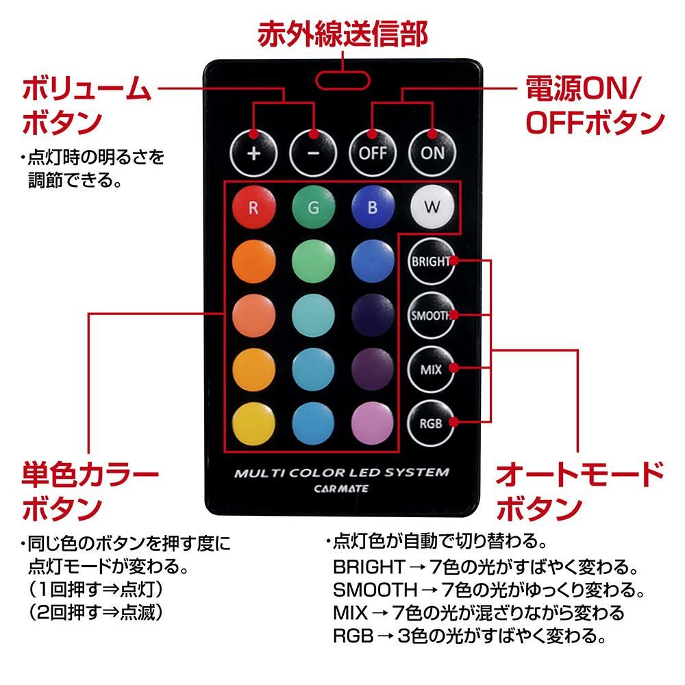 LZ7K アンビエントライトセット 600mm 4本セット | カーメイト 公式 
