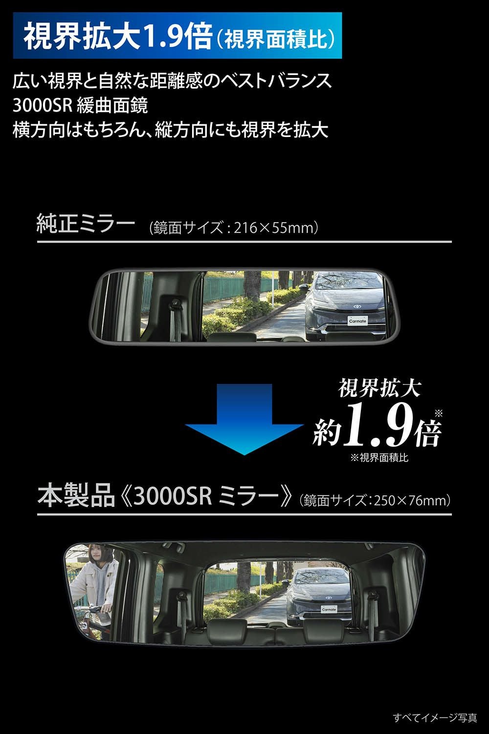 CX543K ホンダ専用リアビューミラー＆カバー 3000SRクローム